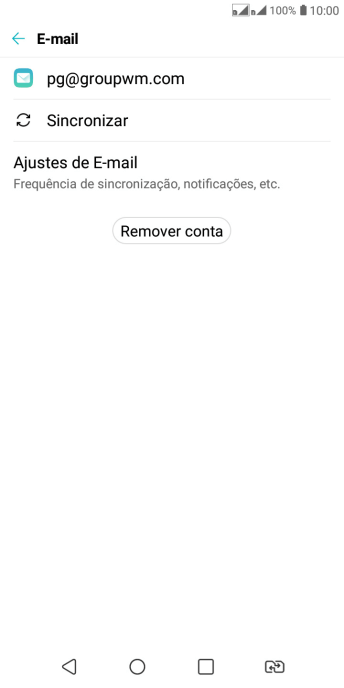 Pressione Ajustes de E-mail. Pressione Ajustes de E-mail.
