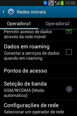 Pressione Configurações de rede, e aguarde enquanto o celular busca redes. Pressione Configurações de rede, e aguarde enquanto o celular busca redes.