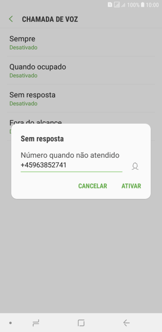 Digite o número desejado, e pressione ATIVAR. Digite o número desejado, e pressione ATIVAR.