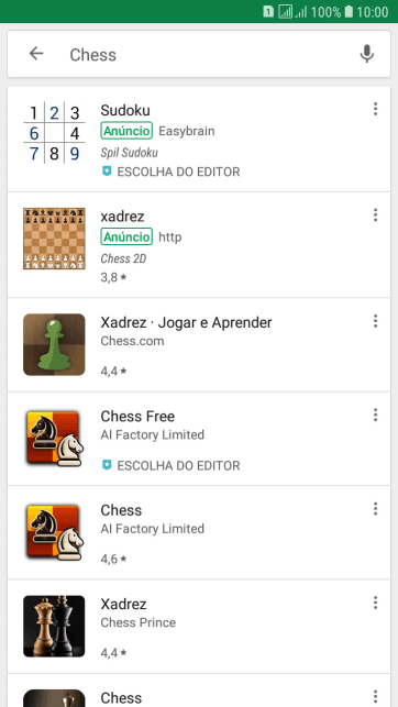 Pressione o app desejado. Pressione o app desejado.