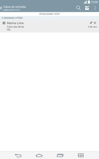 Pressione o nome da conta de e-mail. Pressione o nome da conta de e-mail.