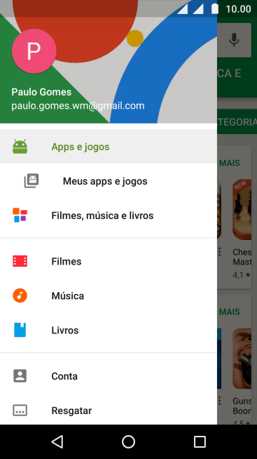 Pressione Meus apps e jogos. Pressione Meus apps e jogos.