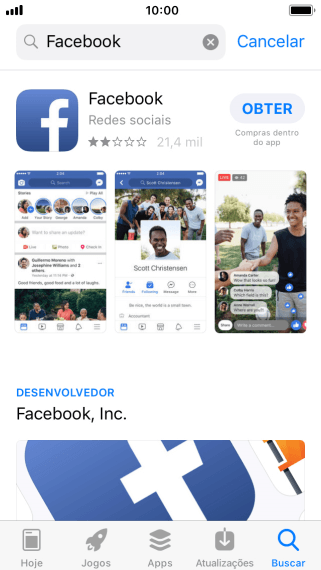 Pressione Facebook. Pressione Facebook.
