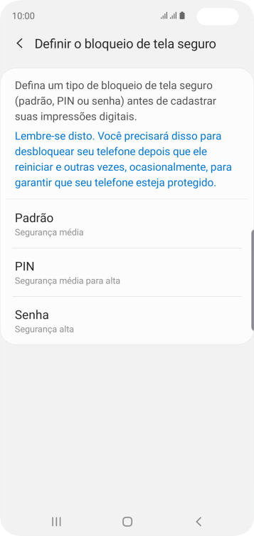Pressione o código de bloqueio desejado, e siga as instruções da tela para criar um código extra. Pressione o código de bloqueio desejado, e siga as instruções da tela para criar um código extra.