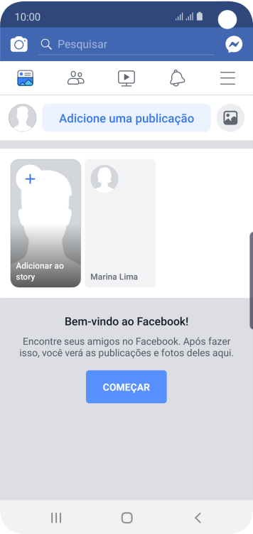 Pressione Adicione uma publicação. Pressione Adicione uma publicação.
