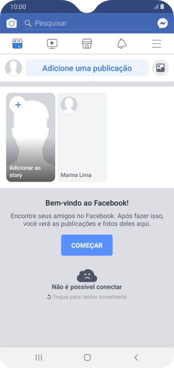 Pressione Adicione uma publicação. Pressione Adicione uma publicação.
