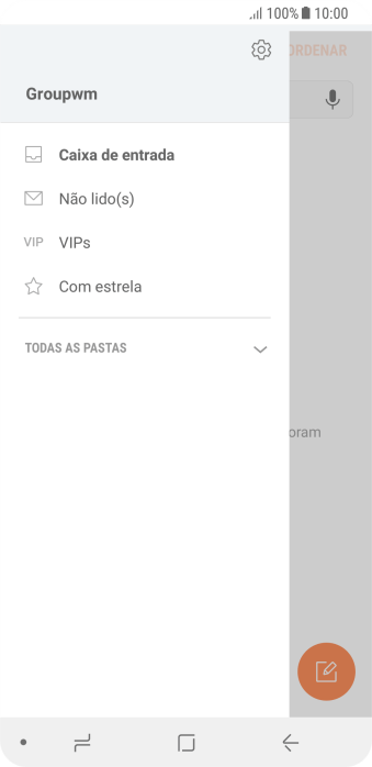 Pressione o ícone de configurações. Pressione o ícone de configurações.