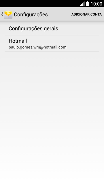 Pressione ADICIONAR CONTA. Pressione ADICIONAR CONTA.