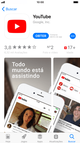 Pressione OBTER, e siga as indicações da tela para instalar o app. Pressione OBTER, e siga as indicações da tela para instalar o app.