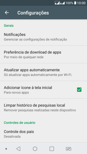 Pressione Atualizar apps automaticamente. Pressione Atualizar apps automaticamente.