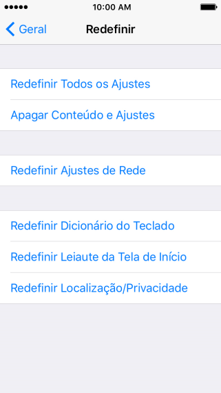 Pressione Redefinir Todos os Ajustes. Pressione Redefinir Todos os Ajustes.