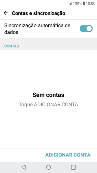 Pressione ADICIONAR CONTA. Pressione ADICIONAR CONTA.