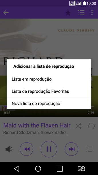 Pressione Nova lista de reprodução. Pressione Nova lista de reprodução.