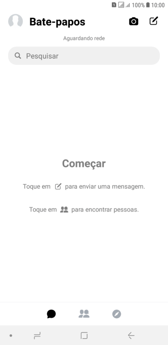 Pressione o ícone de nova mensagem. Pressione o ícone de nova mensagem.