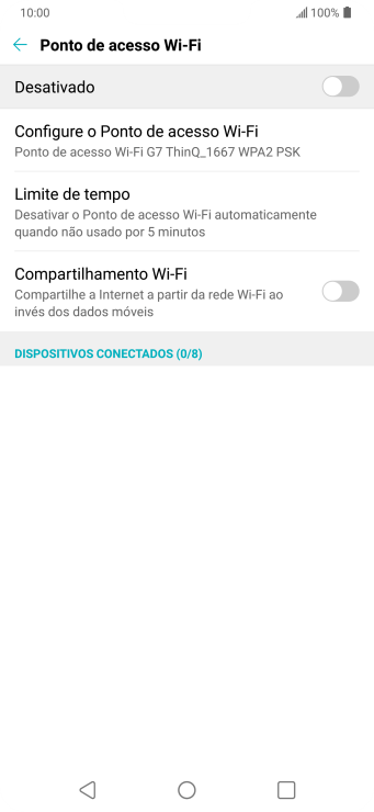 Pressione Configure o Ponto de acesso Wi-Fi. Pressione Configure o Ponto de acesso Wi-Fi.