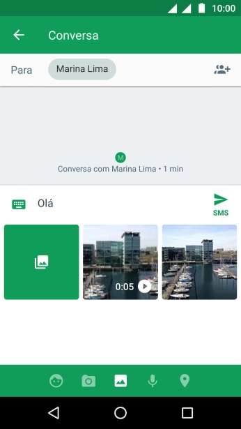 Pressione o ícone de galeria, e navegue até a pasta desejada. Pressione o ícone de galeria, e navegue até a pasta desejada.