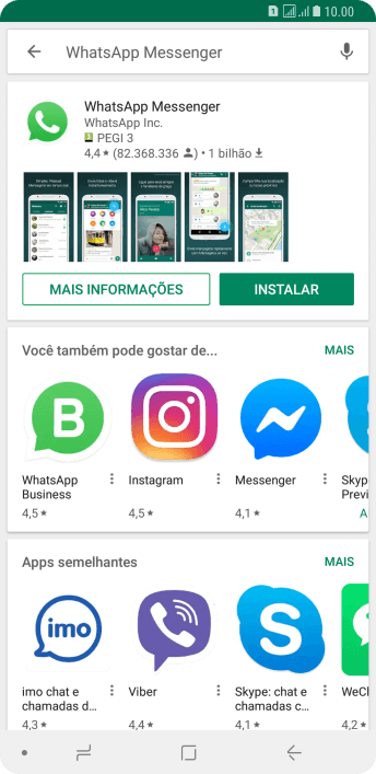 Pressione WhatsApp Messenger. Pressione WhatsApp Messenger.