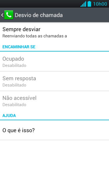 Pressione o tipo de encaminhamento desejado. Pressione o tipo de encaminhamento desejado.