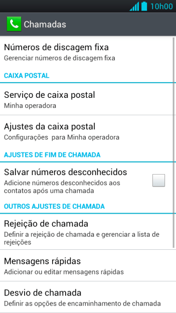 Pressione Ajustes da caixa postal. Pressione Ajustes da caixa postal.