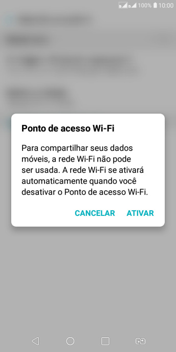Se o Wi-Fi estiver ativado você deve pressionar ATIVAR. Se o Wi-Fi estiver ativado você deve pressionar ATIVAR.