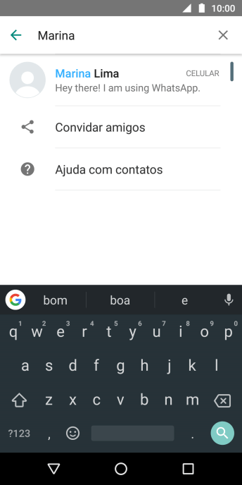 Pressione o contato desejado. Pressione o contato desejado.