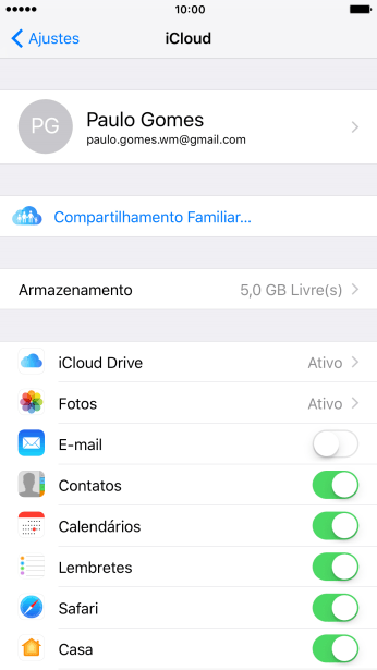 Pressione iCloud Drive. Pressione iCloud Drive.