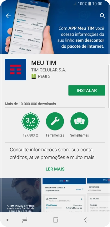 Pressione INSTALAR, e siga as indicações da tela para instalar o app. Pressione INSTALAR, e siga as indicações da tela para instalar o app.