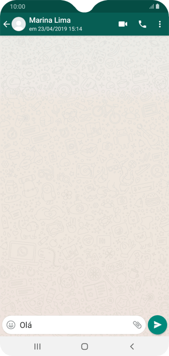 Escreva a mensagem desejada, e pressione o ícone de enviar. Escreva a mensagem desejada, e pressione o ícone de enviar.