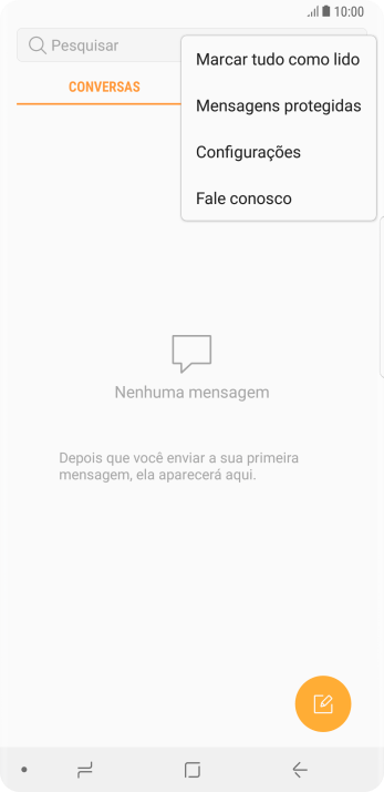 Pressione Configurações. Pressione Configurações.