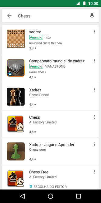 Pressione o app desejado. Pressione o app desejado.