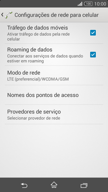 Pressione Nomes dos pontos de acesso. Pressione Nomes dos pontos de acesso.