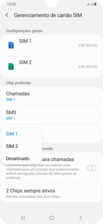 Pressione a configuração desejada. Pressione a configuração desejada.