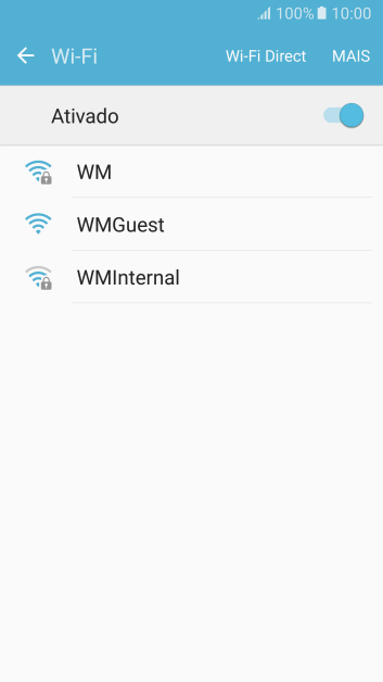 Pressione a rede Wi-Fi desejada. Pressione a rede Wi-Fi desejada.