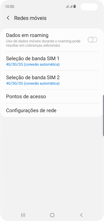 Pressione Pontos de acesso. Pressione Pontos de acesso.
