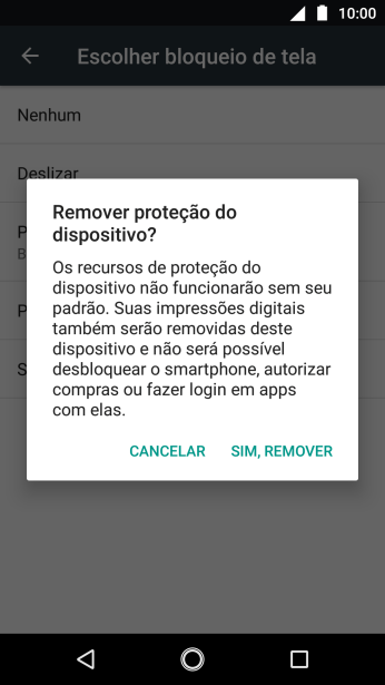 Pressione SIM, REMOVER. Pressione SIM, REMOVER.