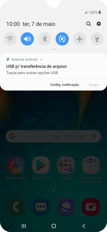 Pressione Toque para outras opções USB.. Pressione Toque para outras opções USB..