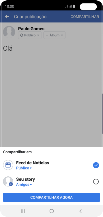 Pressione o campo ao lado das configurações desejadas. Pressione o campo ao lado das configurações desejadas.