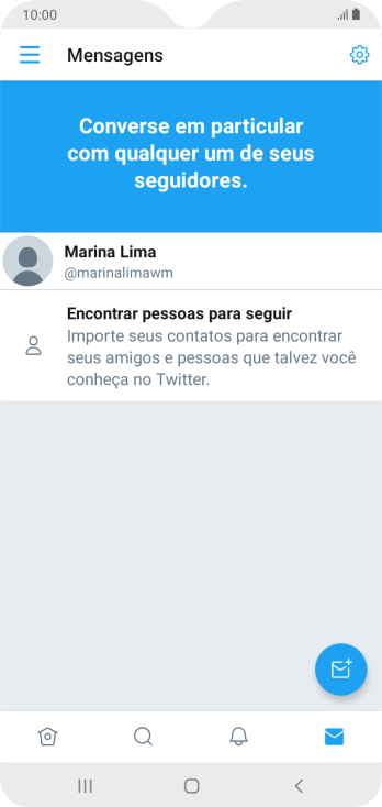 Pressione o ícone de nova mensagem. Pressione o ícone de nova mensagem.