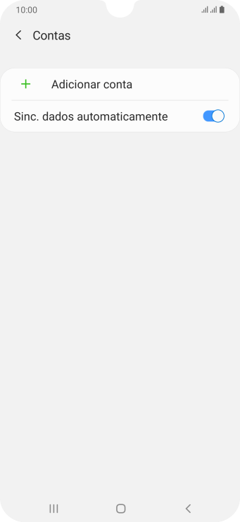 Pressione Adicionar conta. Pressione Adicionar conta.