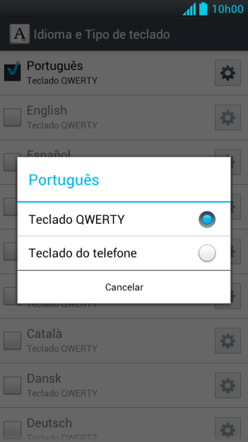 Pressione Teclado QWERTY. Pressione Teclado QWERTY.