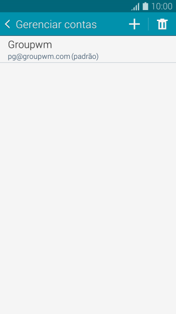Pressione o ícone de adicionar conta. Pressione o ícone de adicionar conta.