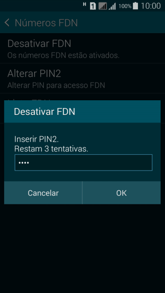 Digite o código PIN2, e pressione OK. Digite o código PIN2, e pressione OK.