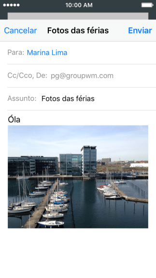 Pressione Enviar, quando você terminar de escrever seu e-mail. Pressione Enviar, quando você terminar de escrever seu e-mail.