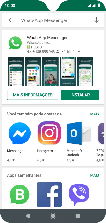 Pressione WhatsApp Messenger. Pressione WhatsApp Messenger.