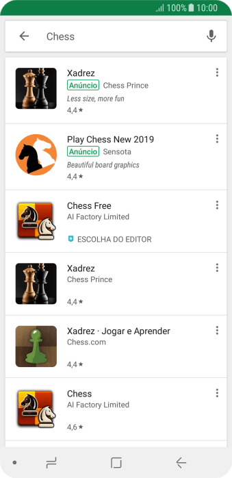 Pressione o app desejado. Pressione o app desejado.