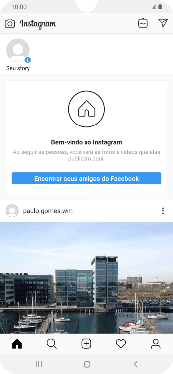 Pressione o ícone de busca. Pressione o ícone de busca.
