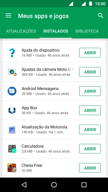 Pressione o app desejado. Pressione o app desejado.