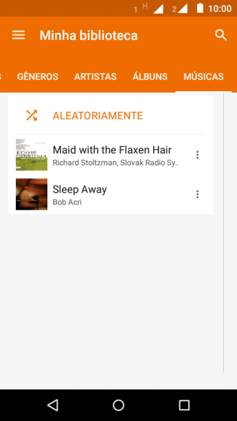 Pressione o arquivo de música desejado. Pressione o arquivo de música desejado.