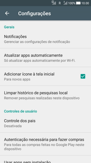 Pressione Atualizar apps automaticamente. Pressione Atualizar apps automaticamente.
