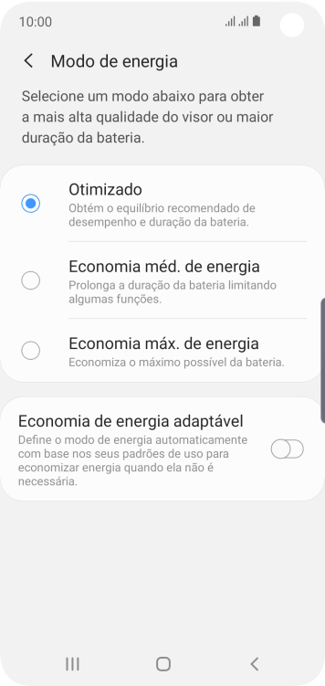 Pressione o tipo de configuração desejada para ativar a função. Pressione o tipo de configuração desejada para ativar a função.